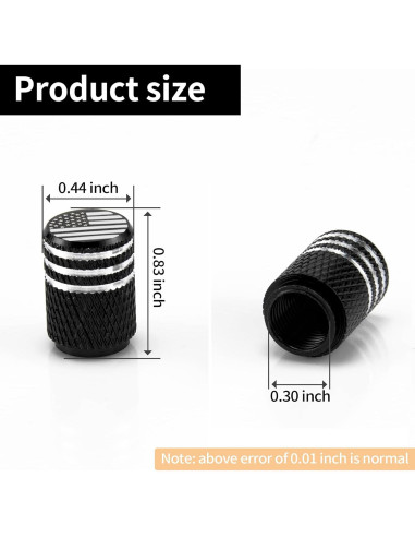 Tapa de Válvula SINGARO 12PCS Aluminio Bandera Americana