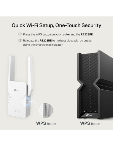 Extensor de Rango Wi-Fi 7 TP-Link RE223BE Doble Banda 3.2 Gbps