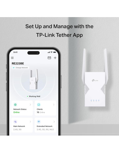 Extensor de Rango Wi-Fi 7 TP-Link RE223BE Doble Banda 3.2 Gbps