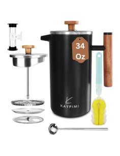 Prensa Francesa de Café Kaypimi 1L Acero Inoxidable Aislada