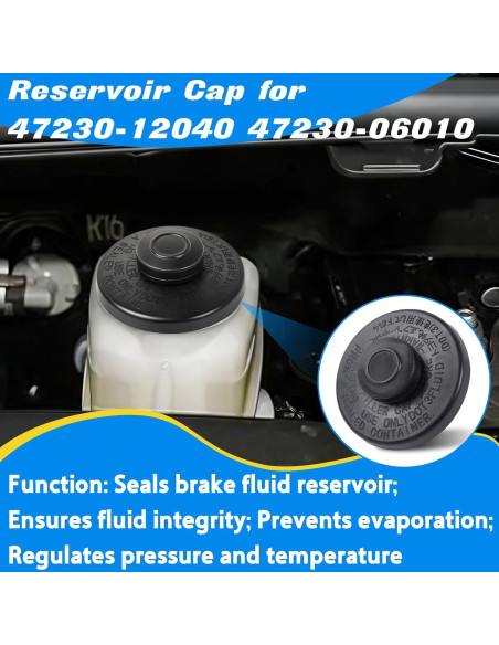 Tapa depósito líquido freno Nvguoes 47230-12040 para Toyota