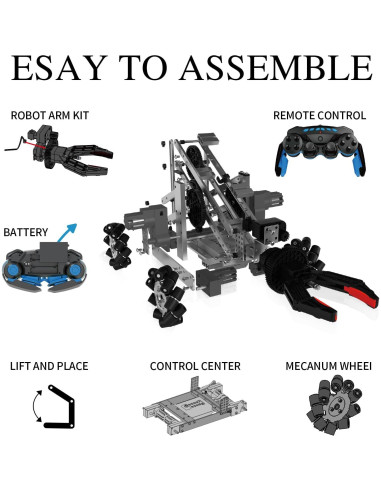 Brazo Robótico YAZHIYI K3 con Control Remoto y Garra 360