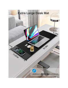 Alfombrilla de Carga Inalámbrica 15W abc.mat 80x30cm Negra 2