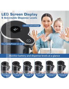 Dispensador Automático de Jabón Espumoso XINKORA 380ml Negro 2