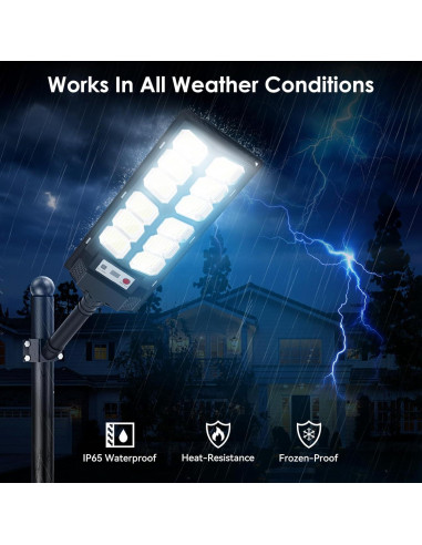 Paquete de 4 luces solares LED CNOIJUTS 13000LM IP65 con sensor