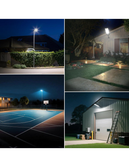 Paquete de 4 luces solares LED CNOIJUTS 13000LM IP65 con sensor