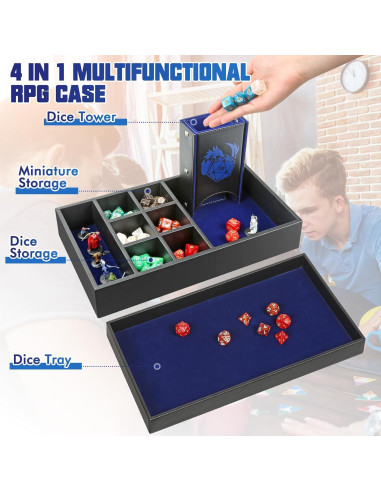 Caja de Almacenamiento Wunhunew para Dados D&D 4 en 1
