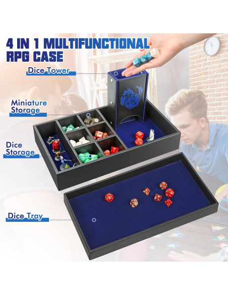 Caja de Almacenamiento Wunhunew para Dados D&D 4 en 1