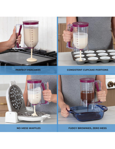 Dispensador de Mezcla KPKitchen 0.95L para Pancakes y Waffles