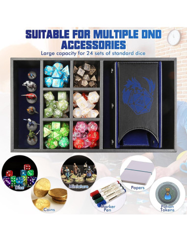Caja de Almacenamiento Wunhunew para Dados D&D 4 en 1