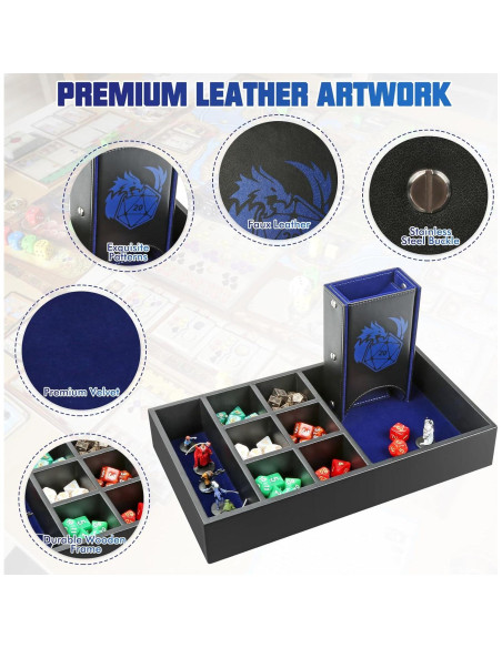Caja de Almacenamiento Wunhunew para Dados D&D 4 en 1