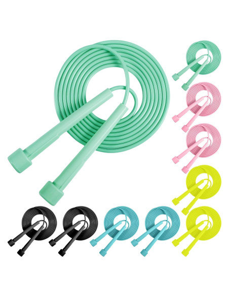 Paquete de 10 cuerdas de saltar Vyndicca ajustables para niños