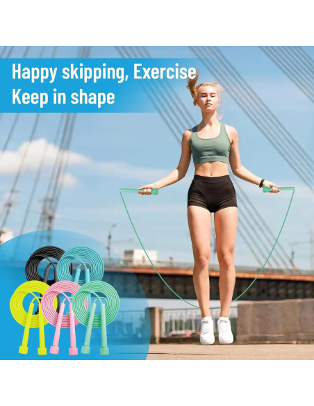Paquete de 10 cuerdas de saltar Vyndicca ajustables para niños