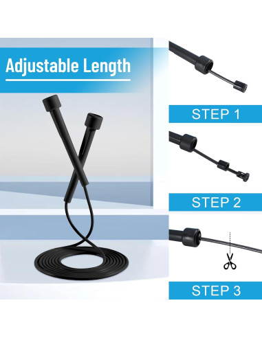 Paquete de 10 cuerdas de saltar Vyndicca ajustables para niños