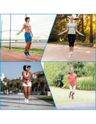 Paquete de 10 cuerdas de saltar Vyndicca ajustables para niños