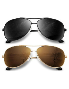 Gafas de Sol Polarizadas Aviador KALIYADI UV400 3 Pack