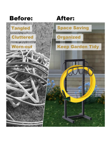 Soporte de Manguera de Jardín Artigarden 150 pies Metal Amarillo