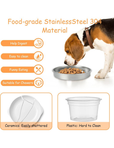 Cuenco Antideslizante para Perros LDXDRU 21.8cm Acero Inoxidable