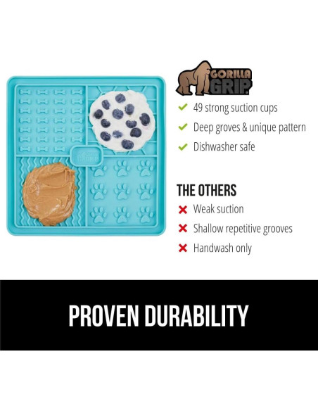 Mate de Lamido Gorilla Grip para Perros y Gatos - 2 Paquete, Silicona BPA Free