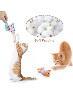 Juguetes Interactivos para Gatos Andiker 2pcs Pez Catnip 2