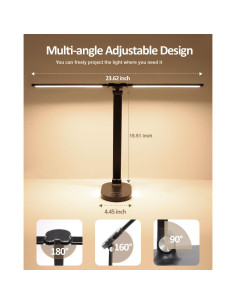 Lámpara de Escritorio LED HK-02 14W con Carga USB y Luz Nocturna 2