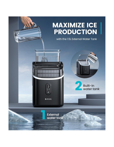 Máquina de Hielo Ecozy IM-SS381C 14,97 kg/día Compacta