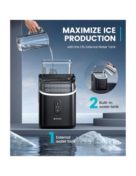Máquina de Hielo Ecozy IM-SS381C 14,97 kg/día Compacta