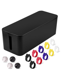 Caja Organizadora de Cables Tuwechen Grande Negra - 40.9x15.7 cm