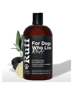 Champú para Mascotas Lillian Ruff con Carbón Activado 473ml - Limpiador y Desodorante