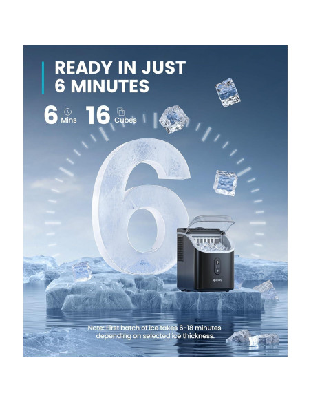 Máquina de Hielo Ecozy IM-SS381C 14,97 kg/día Compacta