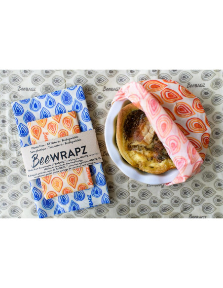 BeeWRAPZ Envolturas Reutilizables de Cera de Abeja - 3 Piezas