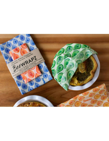 BeeWRAPZ Envolturas Reutilizables de Cera de Abeja - 3 Piezas