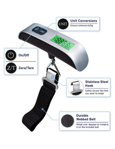Báscula de Equipaje Yakguizz 49.9 kg Compacta y Ligera 2