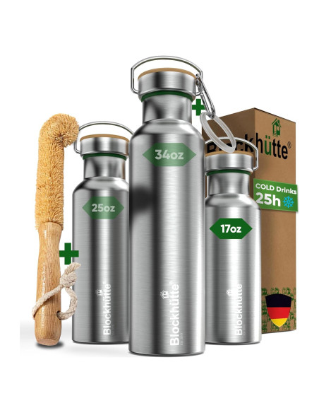 Botella de Agua Aislada Blockhütte 500ml Acero Inoxidable