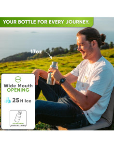 Botella de Agua Aislada Blockhütte 500ml Acero Inoxidable 2