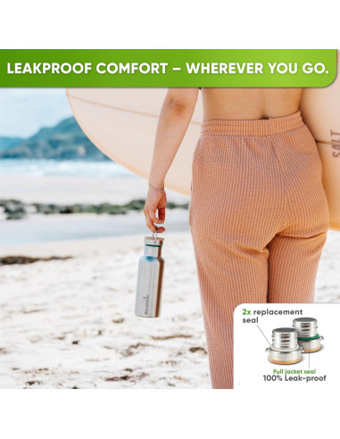 Botella de Agua Aislada Blockhütte 500ml Acero Inoxidable