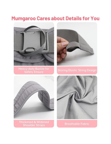 Portabebés Ergonómico Mumgaroo Algodón Puro 0-36 Meses 15 kg