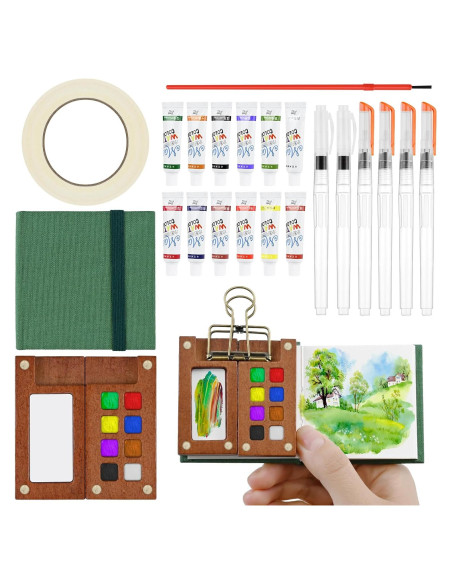 Set de Acuarelas Portátil Conglow KBX-5151 con 12 Colores