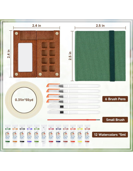 Set de Acuarelas Portátil Conglow KBX-5151 con 12 Colores