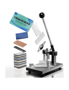 Cortador de Esquinas PYY - Herramienta de Corte para Papel y Cartulina, 3 Cuchillas R4/R6/R10, Acero A3, Corte Máx 30mm