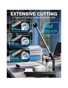 Cortador de Esquinas PYY - Herramienta de Corte para Papel y Cartulina, 3 Cuchillas R4/R6/R10, Acero A3, Corte Máx 30mm 2