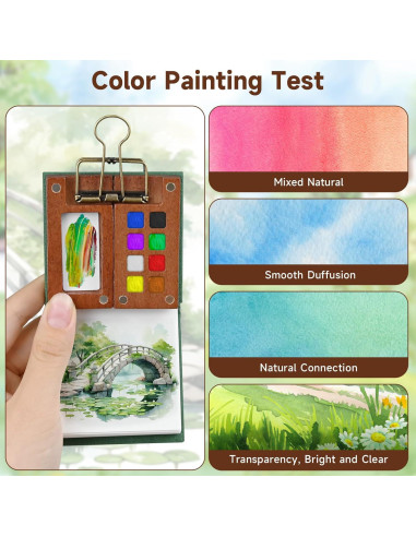 Set de Acuarelas Portátil Conglow KBX-5151 con 12 Colores