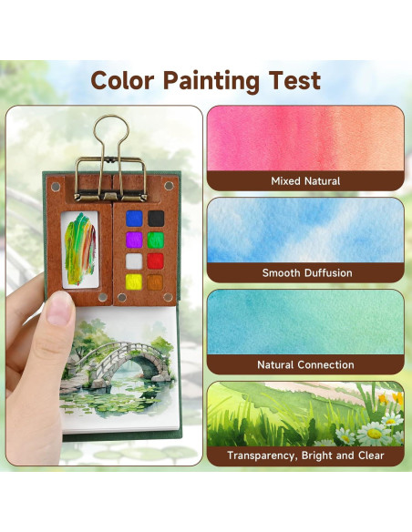 Set de Acuarelas Portátil Conglow KBX-5151 con 12 Colores