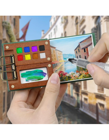 Set de Acuarelas Portátil Conglow KBX-5151 con 12 Colores