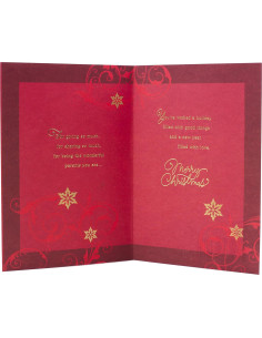 Tarjeta de Navidad Hallmark para Mamá y Papá - Árbol de Foil Rojo 2