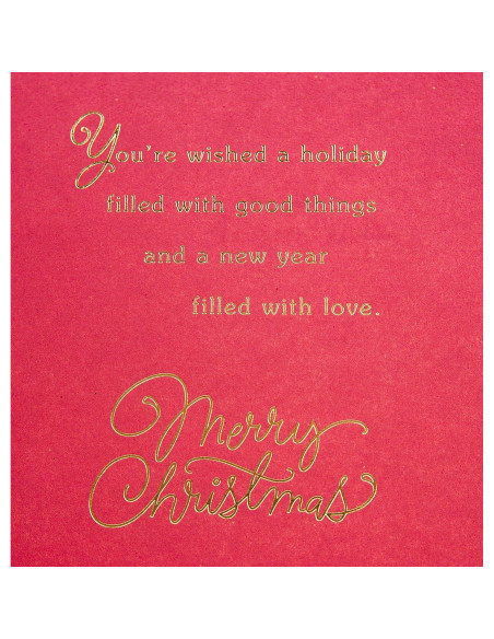 Tarjeta de Navidad Hallmark para Mamá y Papá - Árbol de Foil Rojo