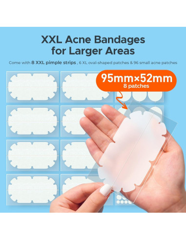 Parches para Acné Corporal TKTK XXL - 110 Piezas Hidrocoloide
