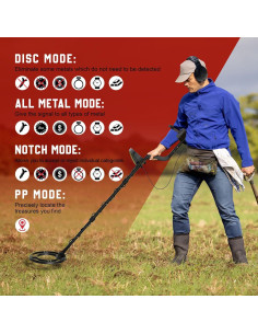 Detector de Metales Buytes IP68 LCD 4 Modos 152 cm 2
