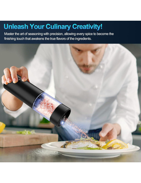 Juego de Molinillos Eléctricos de Sal y Pimienta UEDAI 95ml Juego de Molinillos Eléctricos de Sal y Pimienta UEDAI 95ml