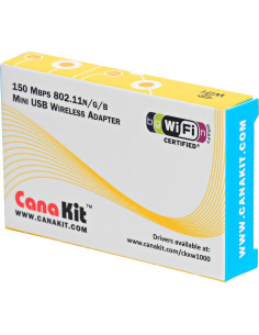 CanaKit Adaptador WiFi Inalámbrico 150 Mbps para Raspberry Pi 2